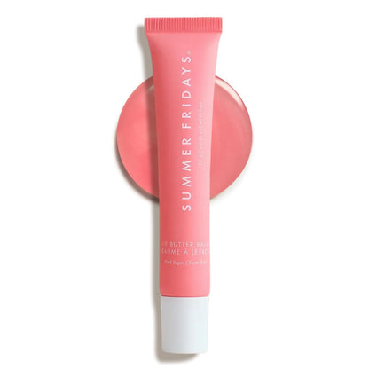 Summer Fridays Lip Butter Balm - Moisturizing Lip Gloss for Instant Shine + Sheer Color - With Nourishing Shea Butter - Everyday Makeup + Skin Care Summer Essentials - Vegan - Pink Sugar (.5 Oz)