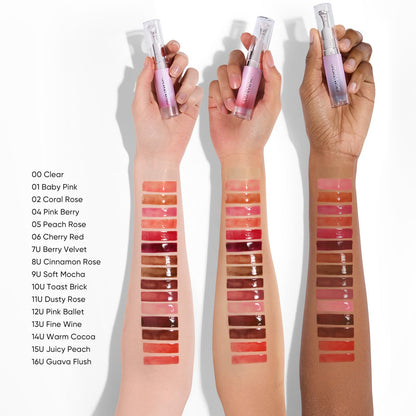 SKINTIFIC Peptide Brightening Lip Serum, Hydrating & Plumping Tinted Lip Gloss, Moisturizing Lip Balm with Polypeptides & Squalane for Glossy Sheer, Smooth Lips(00 Clear)