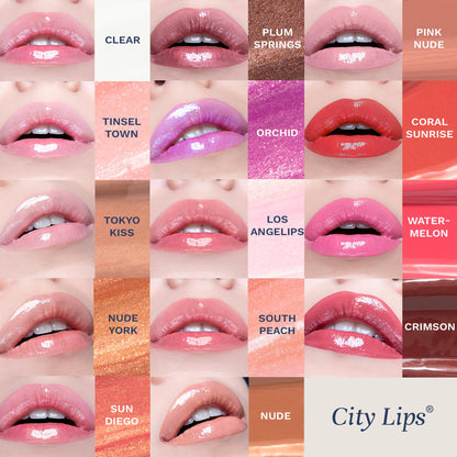 City Beauty City Lips Clear - Plumping Lip Gloss - Hydrate & Volumize - High Shine Lip Plumper - Hyaluronic Acid & Peptides Visibly Smooth Lip Wrinkles - Cruelty-Free (Clear, Pack of 1)